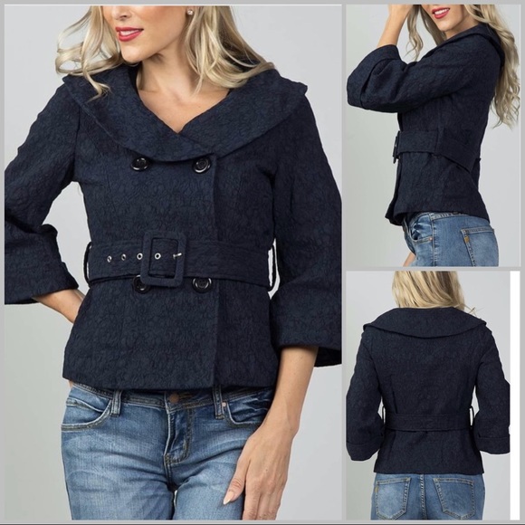 Des Feli Jackets & Blazers - ‼️CLEARANCE‼️ Navy Double Breasted Jacket